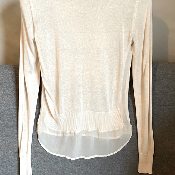 APANAGE cream fine knit sweater, hi-low style,  in size Small - Picture 4 of 8